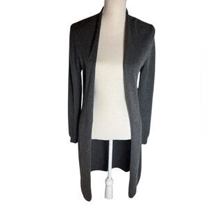 Minnie Rose 100% cashmere Open Duster in Charcoal S